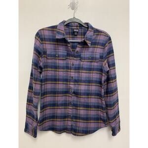 Patagonia Organic Cotton LS Button Down Shirt Blue/Purple Plaid XS